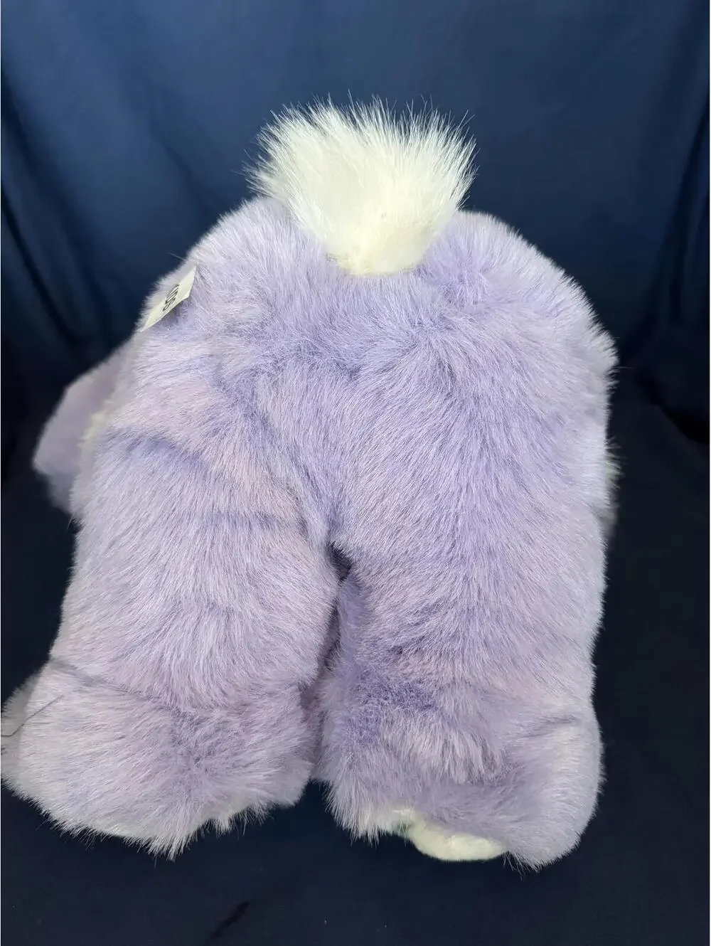 Vintage Funny Kids Purple & White Plush Easter Bunny Toy 13